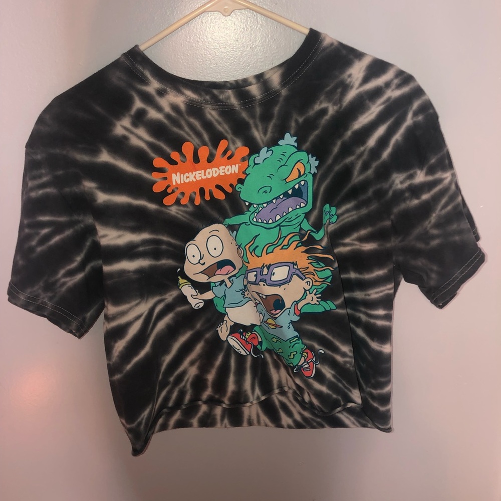 Cropped tie dye rug rats t shirt